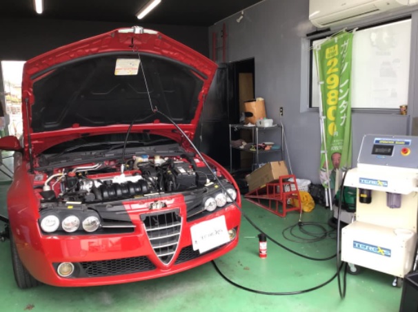 アロファロメオ 159 Alfaromeo 走行距離：99,000㎞ 整備 TEREXS エンジン内部洗浄 オイル交換